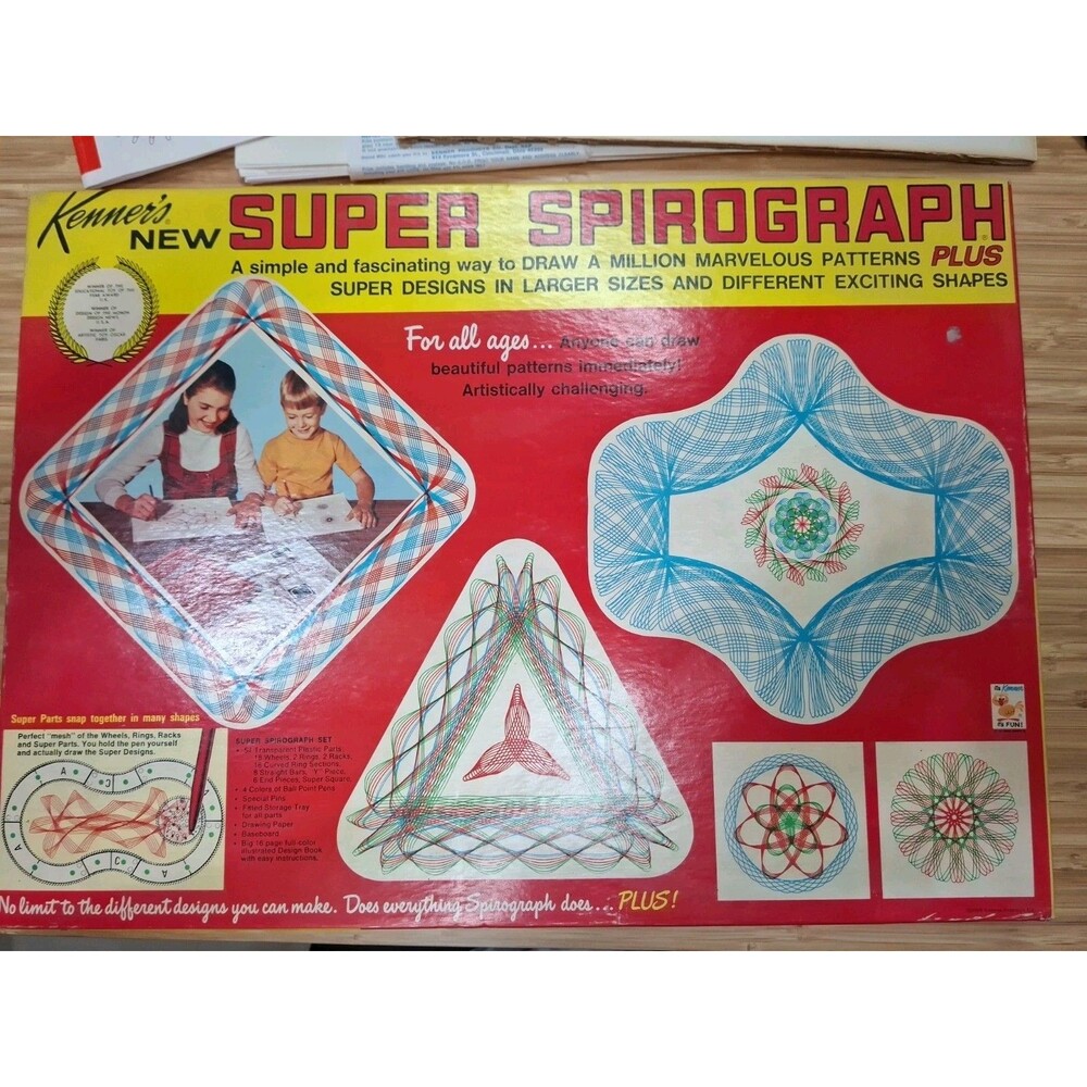1969 Kenner Super Spirograph Complete with Original Papers, How To, Baseboard